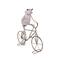 19.5" Frog on Bicycle Metal Garden Sculpture with Gold Accents